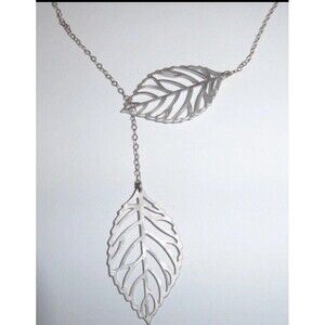 Leaf Lariat Silver Alloy Chain - Bohemian Jewelry